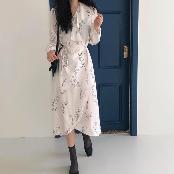 dresses retro ruffles waist-controlled print floral vintage elegant chic office lady fresh slim sweet women es, Black;gray
dresses retro ruffles waist-controlled print floral vintage elegant chic office lady fresh slim sweet women es, Black;gray