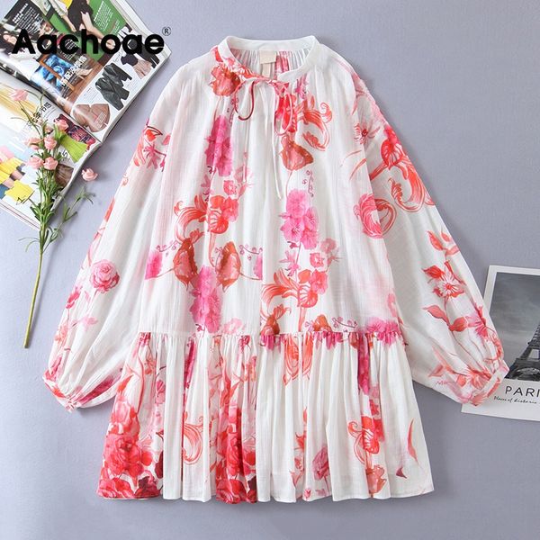 aachaoe women floral print loose mini dress bow tie o neck elegant dress lantern long sleeve vintage dresses vestidos mujer, Black;white
aachaoe women floral print loose mini dress bow tie o neck elegant dress lantern long sleeve vintage dresses vestidos mujer, Black;white