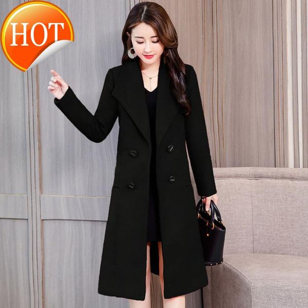 style slim long wool england blend ladies coat fashion double breasted women's jacket solid korean womens & blends, Black
style slim long wool england blend ladies coat fashion double breasted women's jacket solid korean womens & blends, Black