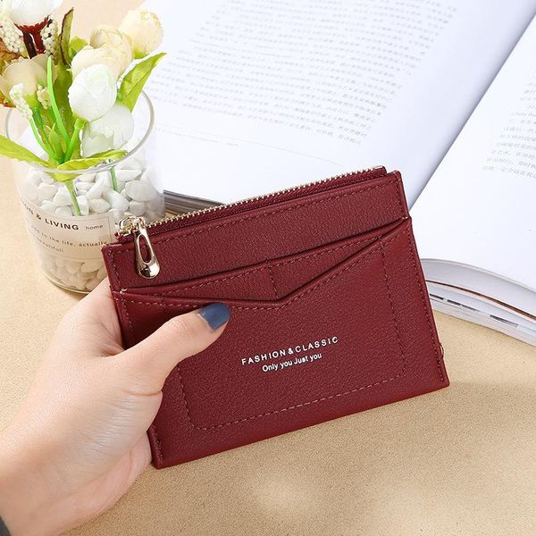 card holders wallet case red/yellow/black/blue pu leather bank/id/ holder quality zipper business cardholder women/men, Brown;gray
card holders wallet case red/yellow/black/blue pu leather bank/id/ holder quality zipper business cardholder women/men, Brown;gray