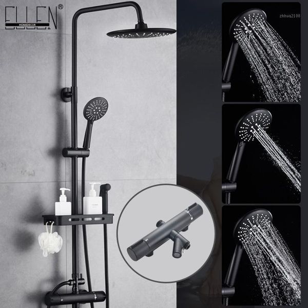 bathroom shower sets thermostatic faucets set black wall mounted rain faucet with storage shelf bath mixer tap cold el39051
bathroom shower sets thermostatic faucets set black wall mounted rain faucet with storage shelf bath mixer tap cold el39051