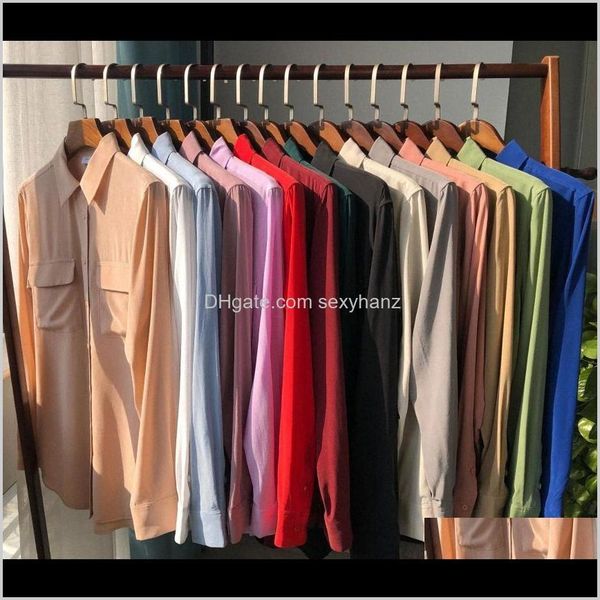 blouses & shirts womens clothing apparel drop delivery 2021 100percent silk women long sleeve shirt double pockets soft ladies office wear b, White
blouses & shirts womens clothing apparel drop delivery 2021 100percent silk women long sleeve shirt double pockets soft ladies office wear b, White
