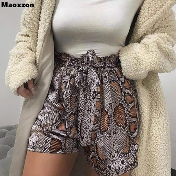 women's shorts maoxzon womens serpentine print casual high waist loose for female spring summer fashion bandage short trousers xl, White;black
women's shorts maoxzon womens serpentine print casual high waist loose for female spring summer fashion bandage short trousers xl, White;black