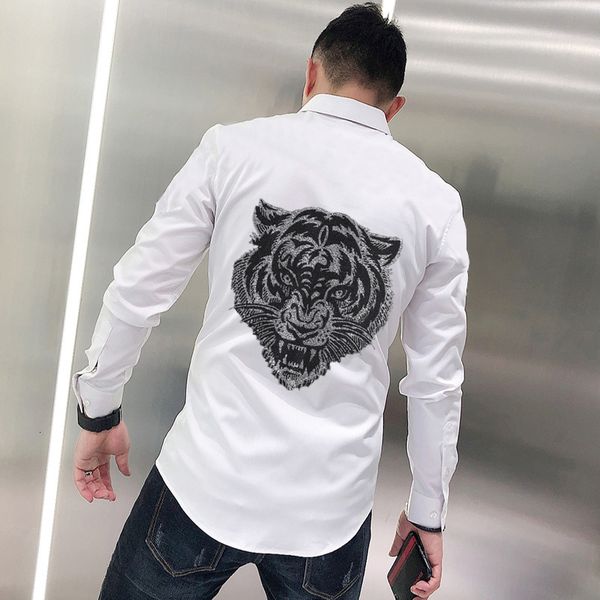men's t-shirts simple black and white male shirt fashions tiger piercing casual tendency thin four seasons youth long sleeve dt73, White;black
men's t-shirts simple black and white male shirt fashions tiger piercing casual tendency thin four seasons youth long sleeve dt73, White;black