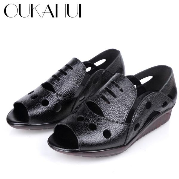 summer genuine leather female sandals in flats gladiators hollow out soft sole non-slip peep toe for wonen, Black
summer genuine leather female sandals in flats gladiators hollow out soft sole non-slip peep toe for wonen, Black