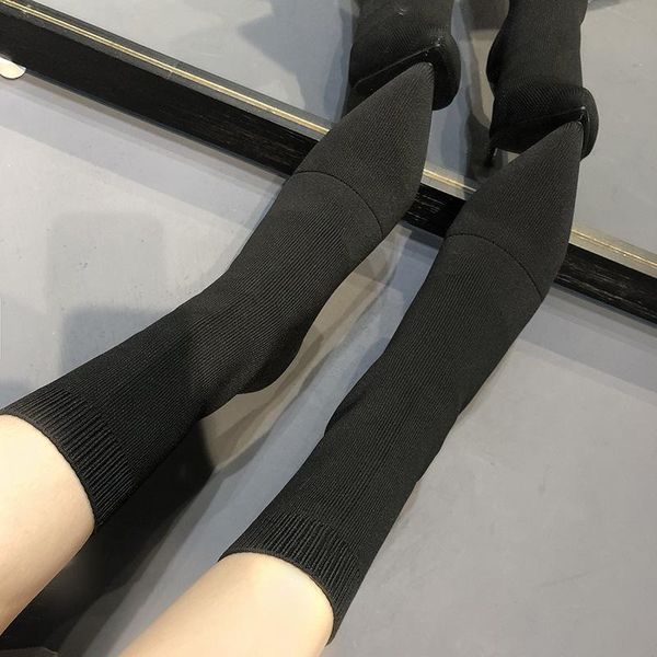 boots pointed elastic autumn and heel shoes, socks winter 2021 high boots, thin medium tube, Black
boots pointed elastic autumn and heel shoes, socks winter 2021 high boots, thin medium tube, Black