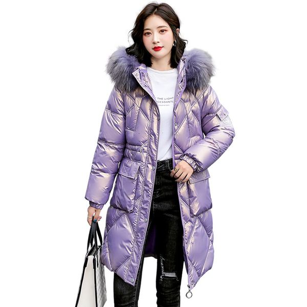 ladies down jacket candy colored 2021 women's winter middle and long bread cloth thickened bright face down cotton padded et, Black
ladies down jacket candy colored 2021 women's winter middle and long bread cloth thickened bright face down cotton padded et, Black