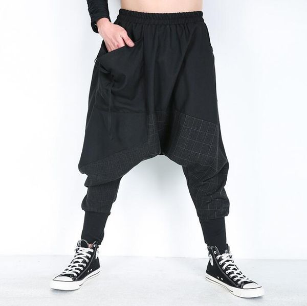 spring summer men loose casual pants tide male personality thread bottom trousers fashion stitching harem men's, Black
spring summer men loose casual pants tide male personality thread bottom trousers fashion stitching harem men's, Black