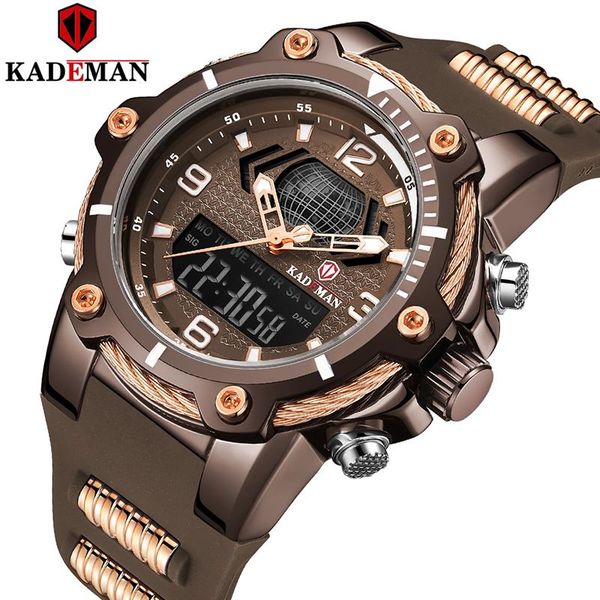 wristwatches kademan men watches military led digital sport waterproof dual movement rubber wrist casual male relogio masculino, Slivery;brown
wristwatches kademan men watches military led digital sport waterproof dual movement rubber wrist casual male relogio masculino, Slivery;brown
