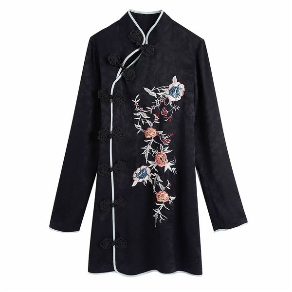 chinese style women turtleneck dresses fashion ladies embroidery asymmetric mini dress elegant female chic slim vestidos 210427, Black;gray
chinese style women turtleneck dresses fashion ladies embroidery asymmetric mini dress elegant female chic slim vestidos 210427, Black;gray