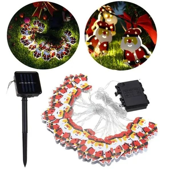 solar/battery powered 6m 20leds warm white santa claus shaped fairy string light for christmas - 02
solar/battery powered 6m 20leds warm white santa claus shaped fairy string light for christmas - 02