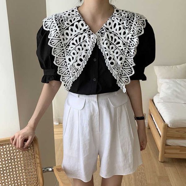 women's blouses & shirts arrivel summer retro large single lapel loop breasted loose bubble shirt sleeve x4el, White
women's blouses & shirts arrivel summer retro large single lapel loop breasted loose bubble shirt sleeve x4el, White