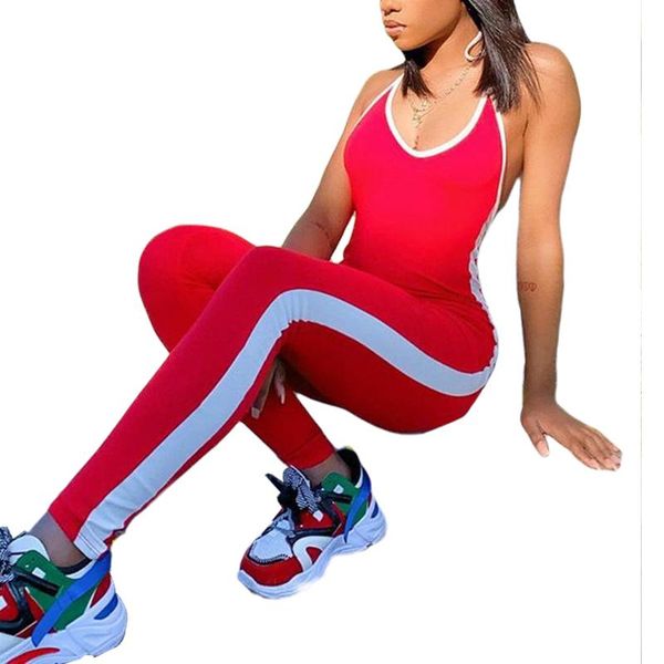 female jumpsuit fashionable u-neck sleeveless sport red/gray/black striped decoration women's jumpsuits & rompers, Black;white
female jumpsuit fashionable u-neck sleeveless sport red/gray/black striped decoration women's jumpsuits & rompers, Black;white