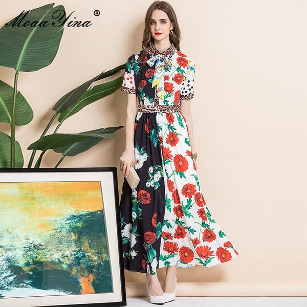 fashion designer summer long vintage dress women's short sleeve turn-down collar floral print elegant party maxi 210524, Black;gray
fashion designer summer long vintage dress women's short sleeve turn-down collar floral print elegant party maxi 210524, Black;gray