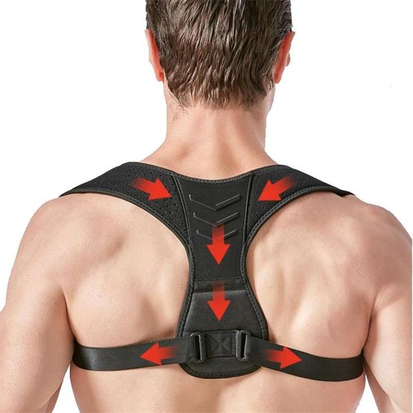 back support adjustable braces belt posture corrector clavicle spine shoulder lumbar brace correction, Black;blue
back support adjustable braces belt posture corrector clavicle spine shoulder lumbar brace correction, Black;blue
