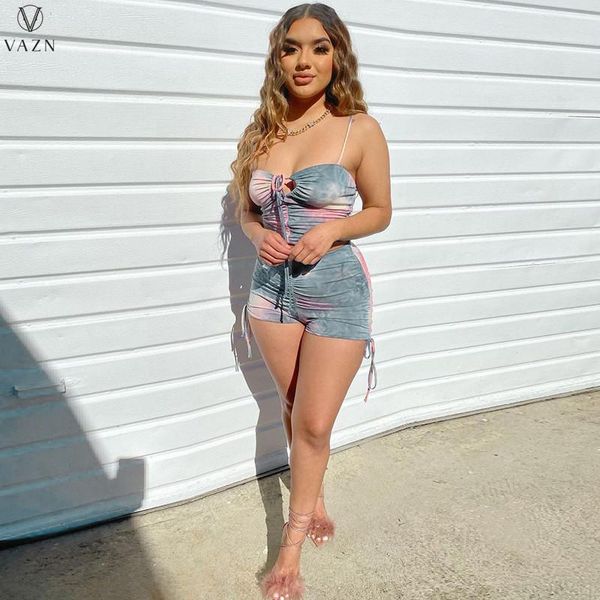 women's tracksuits vazn 2021 summer women holiday style sleeveless strapless elastic short pants printed two piece sets, Gray
women's tracksuits vazn 2021 summer women holiday style sleeveless strapless elastic short pants printed two piece sets, Gray