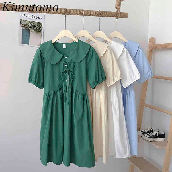 kimutomo peter pan collar solid dress women drawstring lace up puff sleeve high waist summer korean fashion vestidos female 210521, Black;gray
kimutomo peter pan collar solid dress women drawstring lace up puff sleeve high waist summer korean fashion vestidos female 210521, Black;gray