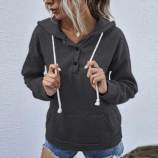 women hooded hoodies casual long sleeve sweatshirts fashion solid color button round neck loose for female autumn women's &, Black
women hooded hoodies casual long sleeve sweatshirts fashion solid color button round neck loose for female autumn women's &, Black