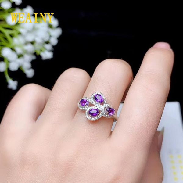 cluster rings weainy elegant natural amethyst silver ring oval dark purple real 925 sterling jewelry for women fashion anniversary gift, Golden;silver
cluster rings weainy elegant natural amethyst silver ring oval dark purple real 925 sterling jewelry for women fashion anniversary gift, Golden;silver