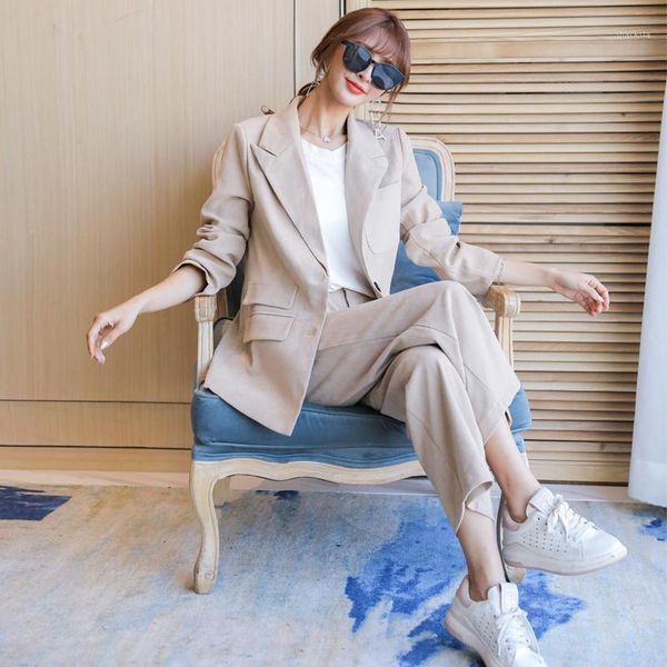 spring office lady 2 piece outfits long sleeve suit jacket and high waist straight pants women corduroy two sets women's tracksuits, Gray
spring office lady 2 piece outfits long sleeve suit jacket and high waist straight pants women corduroy two sets women's tracksuits, Gray
