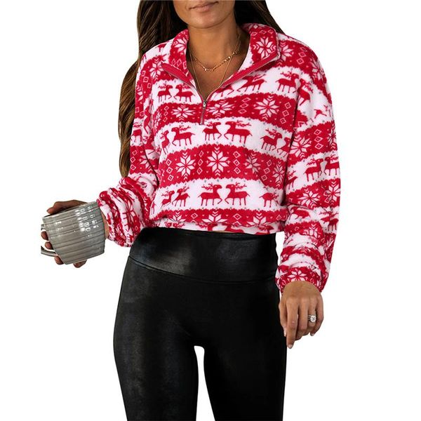 women's hoodies & sweatshirts women christmas print sweatshirt long sleeve high collar zipper plush pullover loose top, Black
women's hoodies & sweatshirts women christmas print sweatshirt long sleeve high collar zipper plush pullover loose top, Black