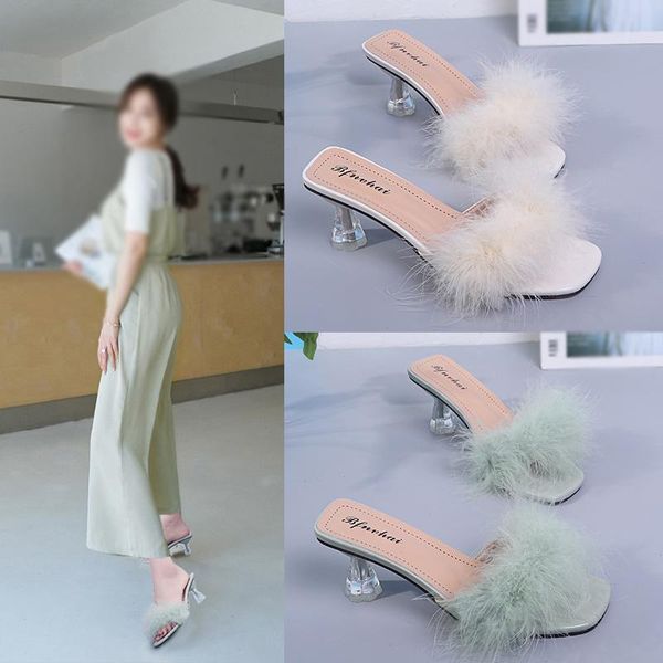 dress shoes women's high heels, fashionable mules with transparent heel, korean style heeled sandals plush for summer, Black
dress shoes women's high heels, fashionable mules with transparent heel, korean style heeled sandals plush for summer, Black