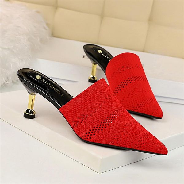 women's shoes spring and autumn retro baotou stiletto high heels mid-mouth pointed hollow wool high-heeled slipper slippers, Black
women's shoes spring and autumn retro baotou stiletto high heels mid-mouth pointed hollow wool high-heeled slipper slippers, Black