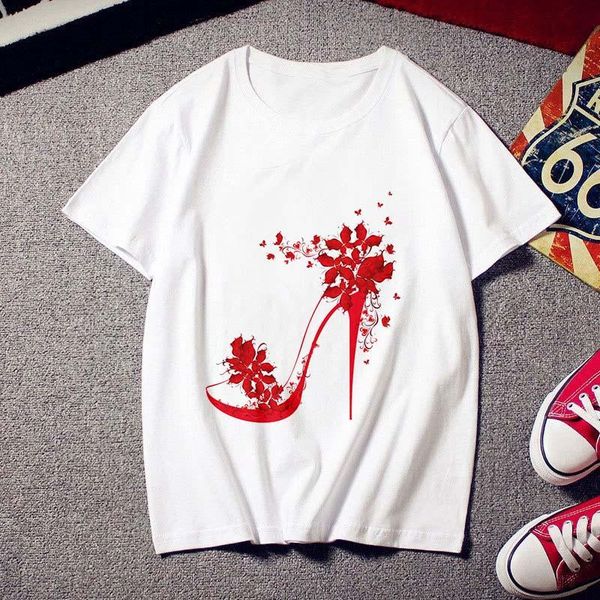 women's t-shirt summer harajuku personality thin section tshirt female high heels printed women t shirt tees clothing, White
women's t-shirt summer harajuku personality thin section tshirt female high heels printed women t shirt tees clothing, White