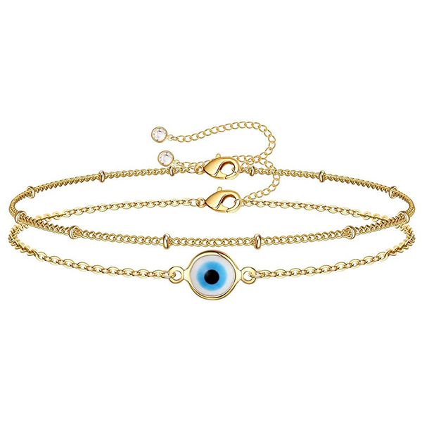 evil eye link bracelets for women girls 14k gold plated layered chain bracelet boho jewelry gifts, Black
evil eye link bracelets for women girls 14k gold plated layered chain bracelet boho jewelry gifts, Black