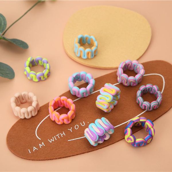 wedding rings aomu 2021 trendy cute candy color stripe handmade clay irregular round ring for women fashion personality jewelry accessories, Slivery;golden
wedding rings aomu 2021 trendy cute candy color stripe handmade clay irregular round ring for women fashion personality jewelry accessories, Slivery;golden