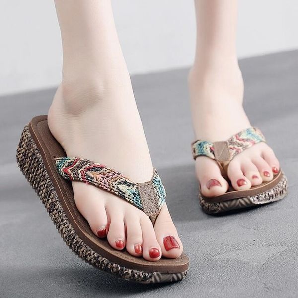 new summer fashion flip flops women shoes platform slippers open toe sandals bohemian muffin slope with sandals for female c589, Black
new summer fashion flip flops women shoes platform slippers open toe sandals bohemian muffin slope with sandals for female c589, Black