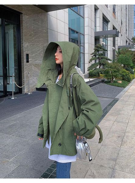 women's wool & blends large size winter coat army green zipper big pocket jacket female windproof warm hooded outwear parkas, Black
women's wool & blends large size winter coat army green zipper big pocket jacket female windproof warm hooded outwear parkas, Black