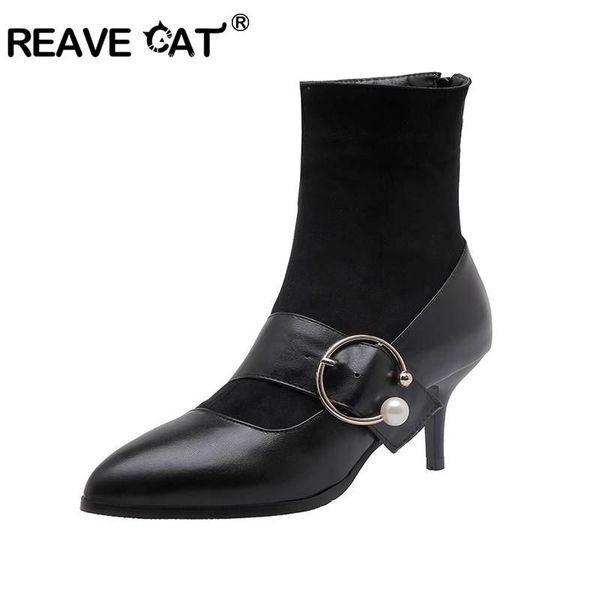 boots reave cat party mary janes shoes women ankle pointed toe 6cm thin heels buckle pearl suede leather booties big size 44 48, Black
boots reave cat party mary janes shoes women ankle pointed toe 6cm thin heels buckle pearl suede leather booties big size 44 48, Black