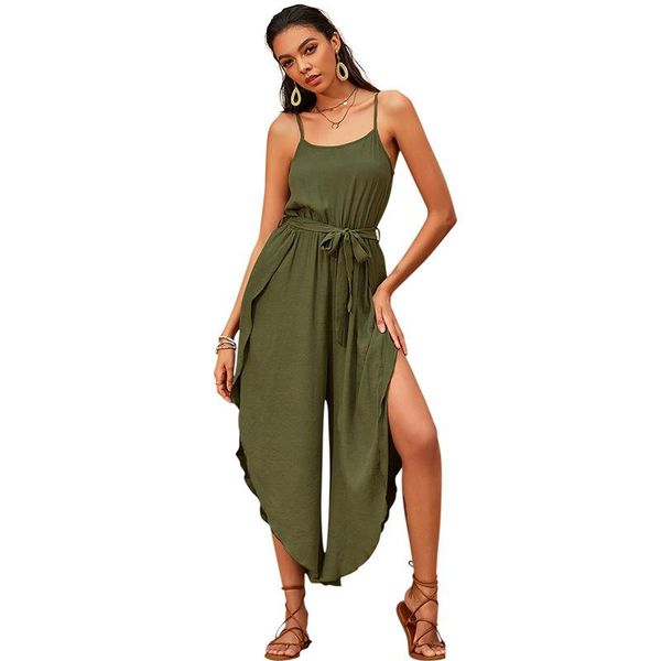 women's jumpsuits & rompers this summer's strappy jumpsuit is versatile with high-waisted, wide-legged, stylish and irregular pant, Black;white
women's jumpsuits & rompers this summer's strappy jumpsuit is versatile with high-waisted, wide-legged, stylish and irregular pant, Black;white