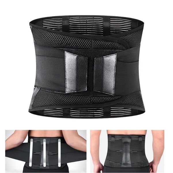 lumbar support belt lower back fitness training weightlifting spine steel waist, Black;gray 
lumbar support belt lower back fitness training weightlifting spine steel waist, Black;gray
