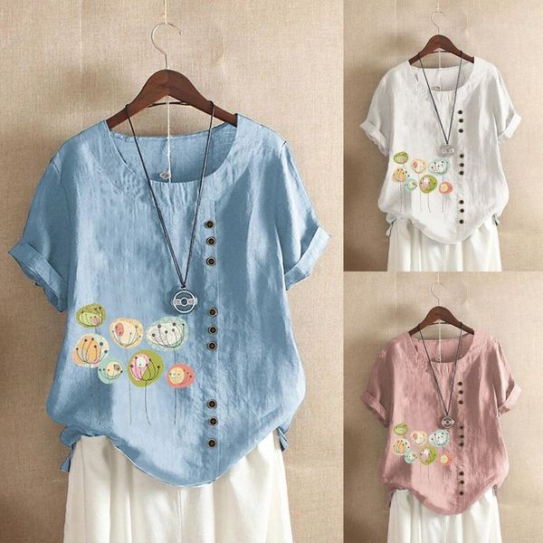 women's t-shirt women t shirt short sleeve cotton linen buttons o-neck print plus size casual streetwear tee femme d6, White
women's t-shirt women t shirt short sleeve cotton linen buttons o-neck print plus size casual streetwear tee femme d6, White