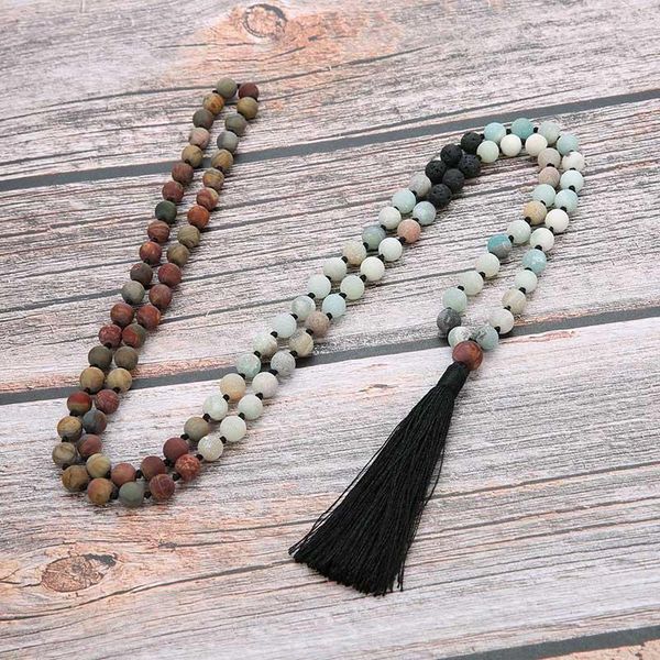pendant necklaces oaiite 8mm matte amazonite stone chain necklace 108 japa mala beaded knotted women men meditation yoga tibetan jewelry, Silver
pendant necklaces oaiite 8mm matte amazonite stone chain necklace 108 japa mala beaded knotted women men meditation yoga tibetan jewelry, Silver