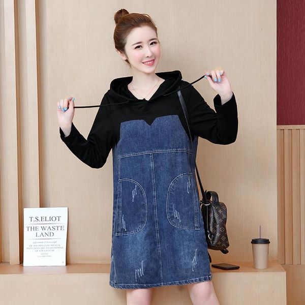 casual dresses 5xl spring autumn women plus size fashion loose patchwork hooded jeans dress for larger denim one-piece, Black;gray
casual dresses 5xl spring autumn women plus size fashion loose patchwork hooded jeans dress for larger denim one-piece, Black;gray