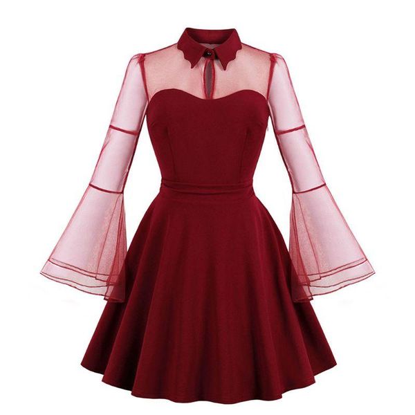 casual dresses womens plus size bell sleeve vintage swing dress halloween gothic lapel collar keyhole see-through mesh patchwork party, Black;gray
casual dresses womens plus size bell sleeve vintage swing dress halloween gothic lapel collar keyhole see-through mesh patchwork party, Black;gray