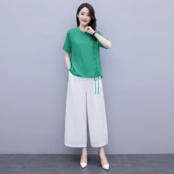 summer women suit chinese style retro short sleeve cardigan + white wide leg pants suits 2 piece sets womens outfits y920 women's two
summer women suit chinese style retro short sleeve cardigan + white wide leg pants suits 2 piece sets womens outfits y920 women's two
