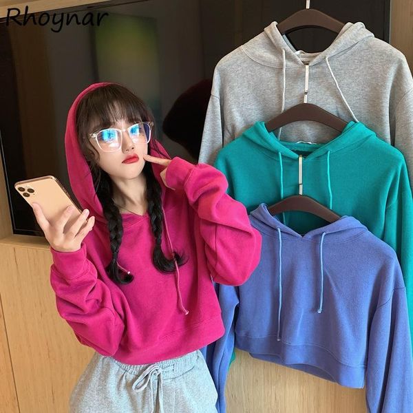 women's hoodies & sweatshirts women fashion casual cropped ladies clothes solid cozy hooded mujer minimalist harajuku students 4 colors, Black
women's hoodies & sweatshirts women fashion casual cropped ladies clothes solid cozy hooded mujer minimalist harajuku students 4 colors, Black