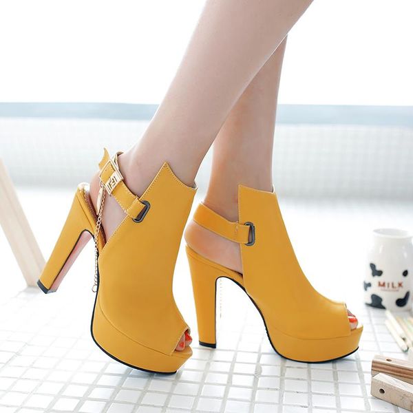 dress shoes fashion pu women sandals buckle strap peep toe female high heels with platforms sandales casual women's spring, Black
dress shoes fashion pu women sandals buckle strap peep toe female high heels with platforms sandales casual women's spring, Black