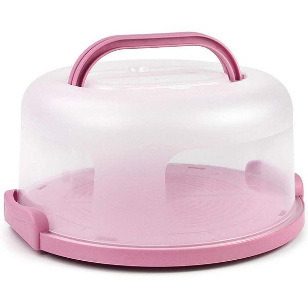 other bakeware cake stand with handle pink cover round container 
other bakeware cake stand with handle pink cover round container
