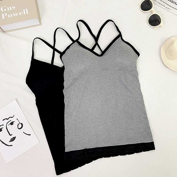 women bra tank fitness solid spaghetti bandage back summer lady camisole w856 210526, White
women bra tank fitness solid spaghetti bandage back summer lady camisole w856 210526, White