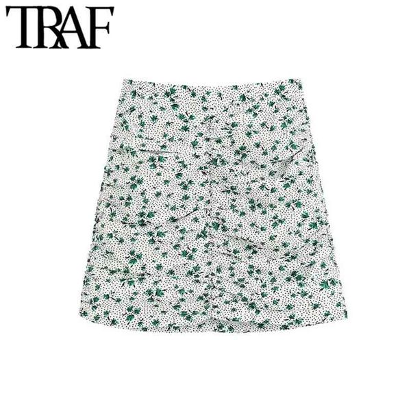 women chic fashion floral print draped mini skirt vintage high waist back zipper female skirts faldas mujer 210507, Black
women chic fashion floral print draped mini skirt vintage high waist back zipper female skirts faldas mujer 210507, Black
