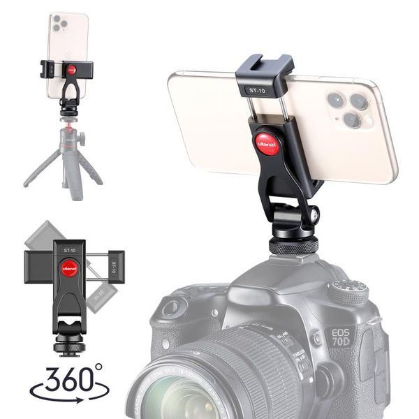 ulanzi st-10 adjustable metal phone mount dslr monitor adapter cold shoe smartphone holder for led light microphone cell mounts & holders
ulanzi st-10 adjustable metal phone mount dslr monitor adapter cold shoe smartphone holder for led light microphone cell mounts & holders