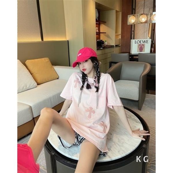 crosin summer new 21ss cross skin pasted pink t-shirt with doll casual loose tee female, White
crosin summer new 21ss cross skin pasted pink t-shirt with doll casual loose tee female, White