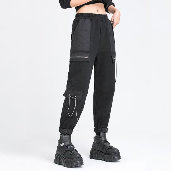 women's pants & capris elastic waist black women loose harem trousers fashion cargo tide spring autumn 2021 sweatpants, Black;white
women's pants & capris elastic waist black women loose harem trousers fashion cargo tide spring autumn 2021 sweatpants, Black;white