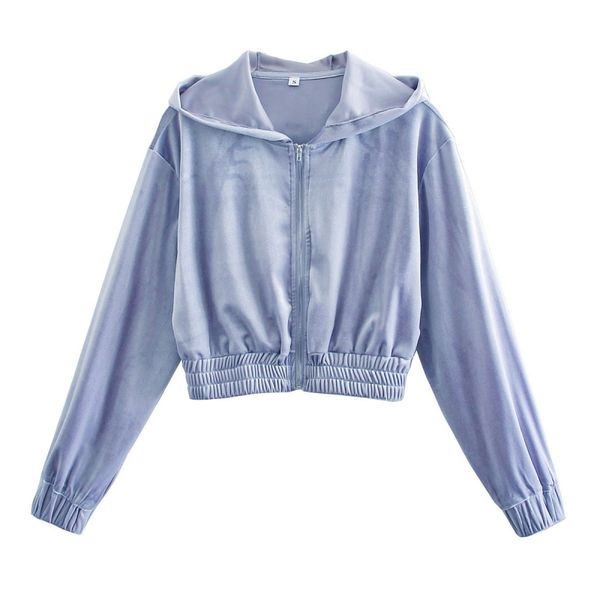 casual woman purple soft velvet zipper hoodies spring fashion laides sports short hooded girls sweet outerwear 210515, Black
casual woman purple soft velvet zipper hoodies spring fashion laides sports short hooded girls sweet outerwear 210515, Black