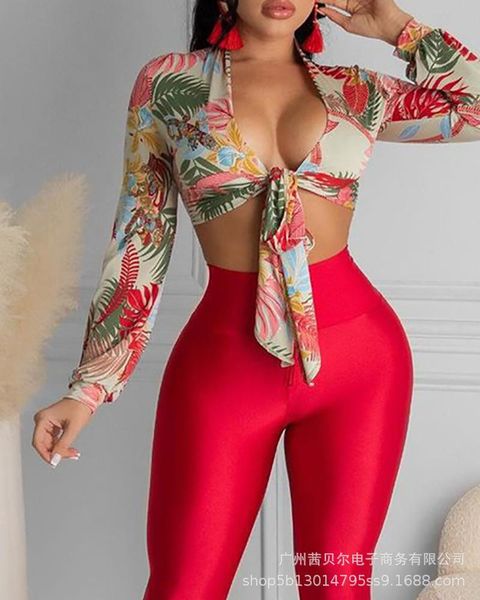 women's two piece pants mandylandy women long-sleeved fashion cotton tight pant suit tropical palm leaf color print lace-up red tro, White
women's two piece pants mandylandy women long-sleeved fashion cotton tight pant suit tropical palm leaf color print lace-up red tro, White
